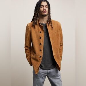 John Varvatos Collection Varick Multibutton Suede Jacket EU 48 USA 38
